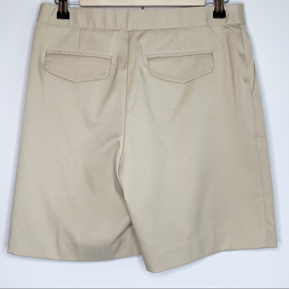 Talbots Women’s Beige Chino Bermuda Shorts Size 8P High Rise Flat Front Stretch - Picture 3 of 11